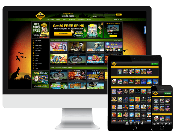 An image of G'Day Casino on Multiple Platforms