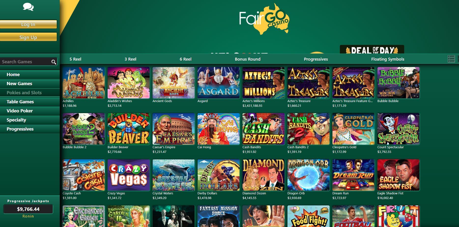 Fair Go Online Casino Pokies Games