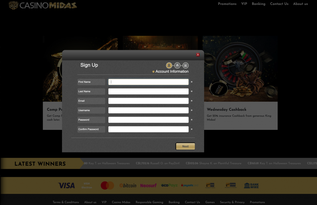Casino-Midas-Account-Sign-up