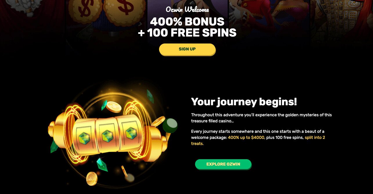 ozwin online casino welcome bonus