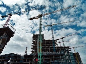 construction site with cranes