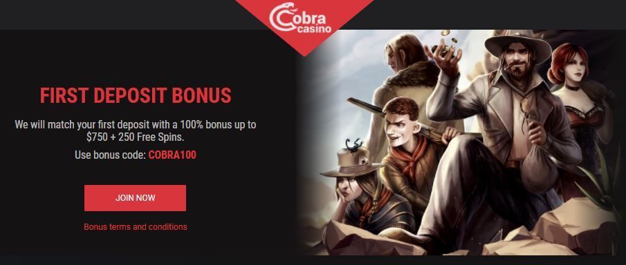 Cobra Casino welcome bonus
