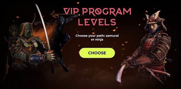 VIP Info for Samurai Spins Online Casino