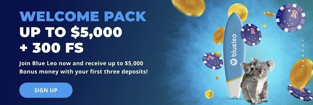 Blue Leo Casino Welcome Bonus