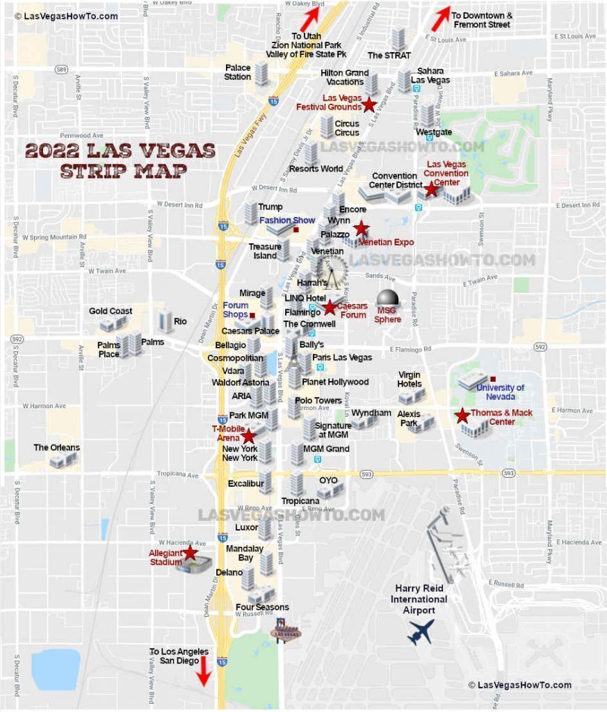 Las Vegas casino map