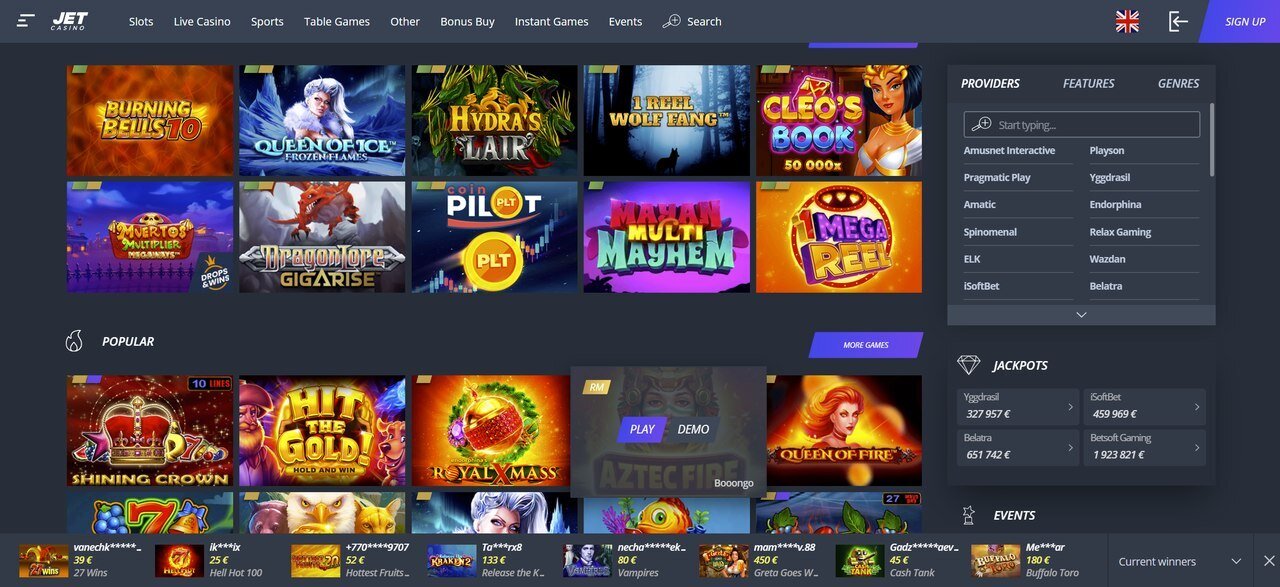 Jet casino games