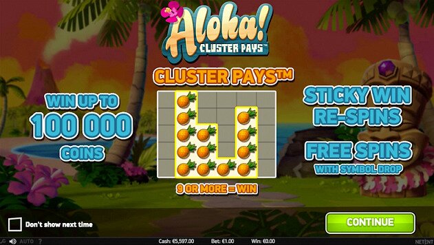 Netent Aloha Cluster Pays Game