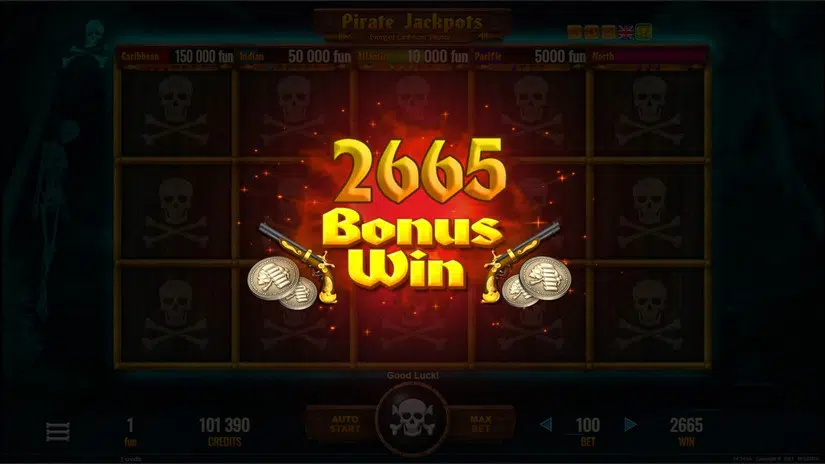 Pirate Jackpots - bonus win