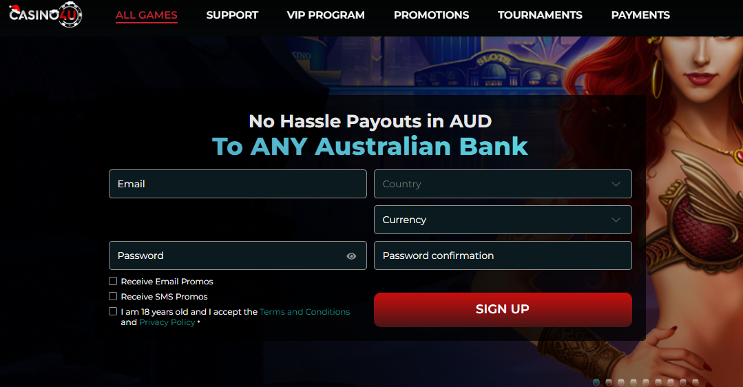 Casino4U Homepage